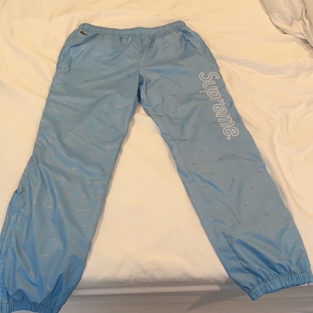 Supreme Lacoste reflective grid nylon track pant